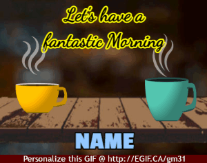 Two cups of tea or coffee for morning gif